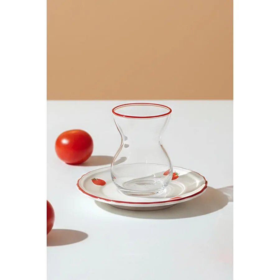 Rakle x Bengi Kurtcebe Pomodoro Stoneware 8 Parça Çay Seti 140 cc