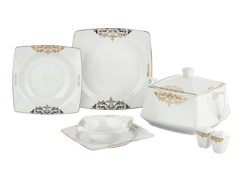 Taç Real Bone Noris 60 Parça 12 Kişilik Yemek Takımı Gold
