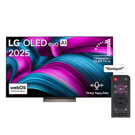 LG 77 inç LG OLED evo AI C5E 4K 144Hz Smart TV AI Sihirli Kumanda webOS25 2025