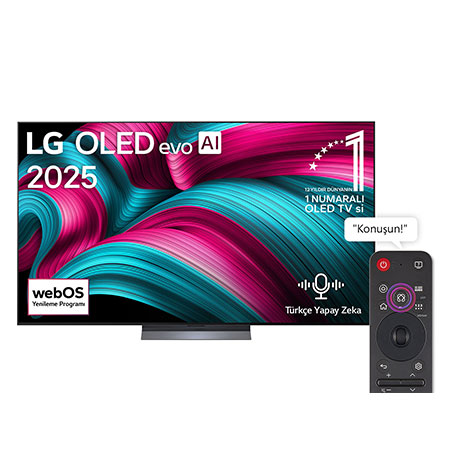 LG 55 inç LG OLED evo AI C5 4K 144Hz Smart TV AI Sihirli Kumanda webOS25 2025