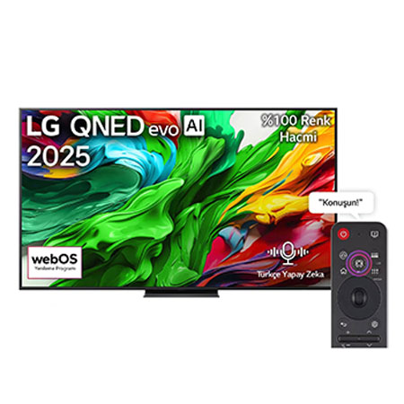 LG 65 inç LG QNED evo AI QNED86 MiniLED 4K 120Hz Smart TV AI Sihirli Kumanda webOS25 2025