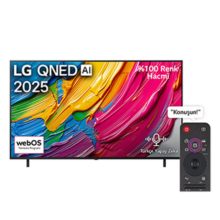 LG 75 inç LG QNED AI QNED80 4K Smart TV AI Sihirli Kumanda HDR10 webOS25 2025
