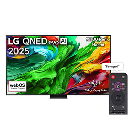 LG 100 inç LG QNED evo AI QNED86 MiniLED 4K 120Hz Smart TV AI Sihirli Kumanda webOS25 2025