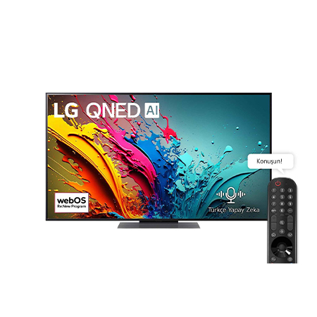 LG 55 inç LG QNED AI QNED86 4K Smart TV AI Sihirli Kumanda HDR10 webOS24