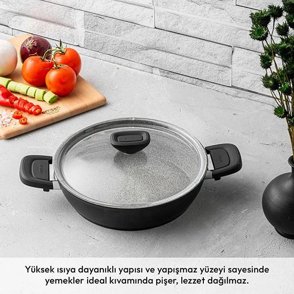 Emsan Biogranit Black 7 Parça Tencere ve Tava Seti