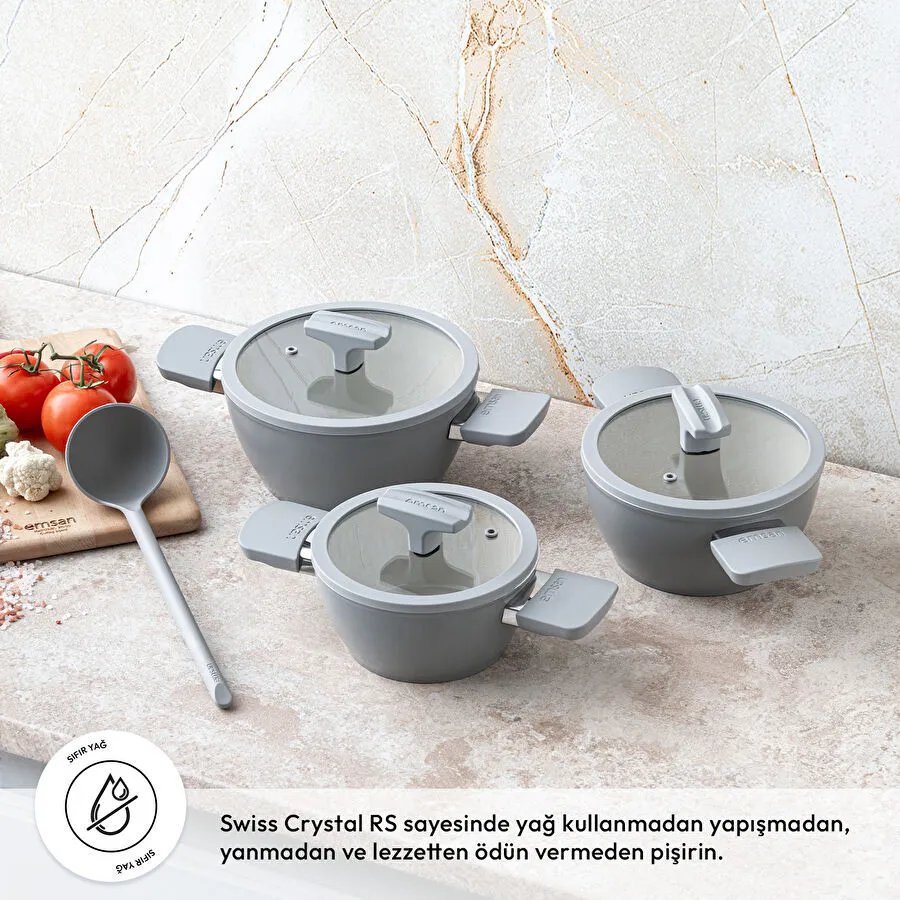 Emsan Swiss Crystal RS 6 Parça Midi Tencere Seti