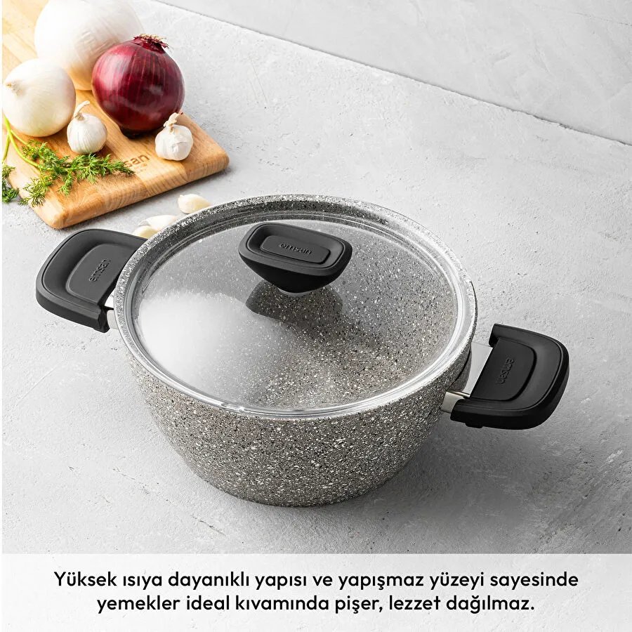 Emsan Stone 7 Parça Granit Tencere Seti