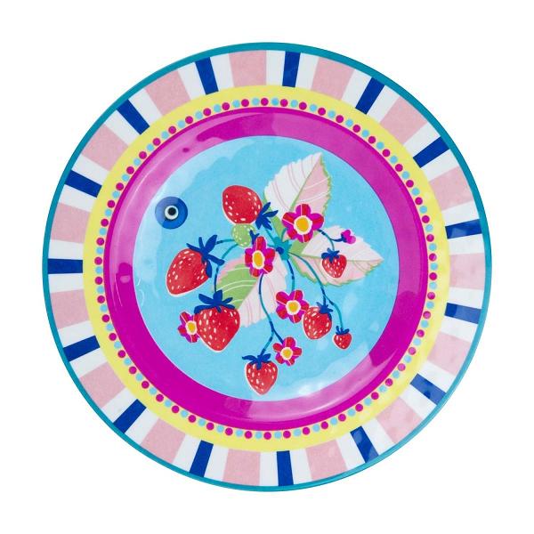 Baci Milano Mamma Mia 6'lı Çilek Desenli Tabak Seti 21,5 cm