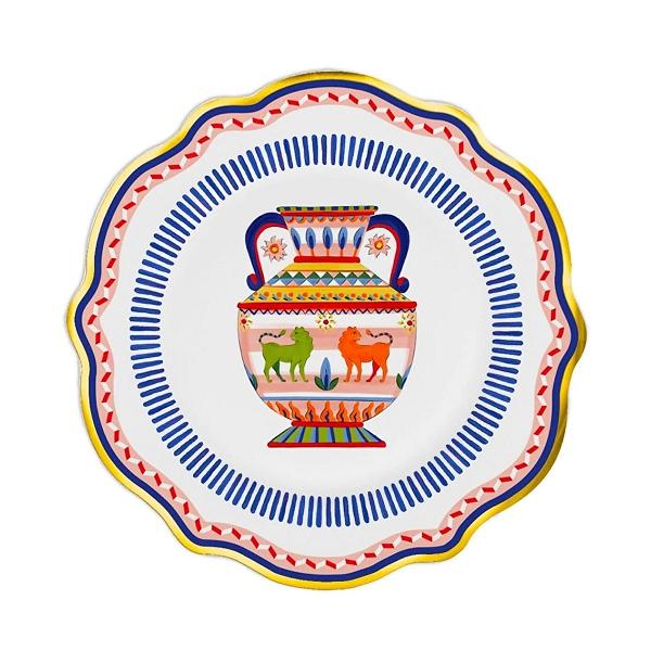 Baci Milano Dolce Vita 6'lı Amhora Pasta Tabağı 21 cm Porselen