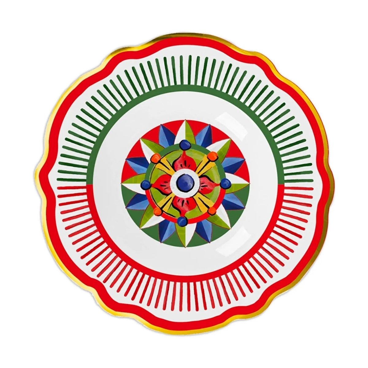 Baci Milano Dolce Vita 6'lı Geometries Çukur Tabak 23 cm Porselen