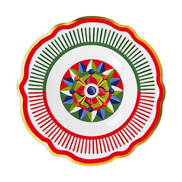 Baci Milano Dolce Vita 6'lı Geometries Çukur Tabak 23 cm Porselen