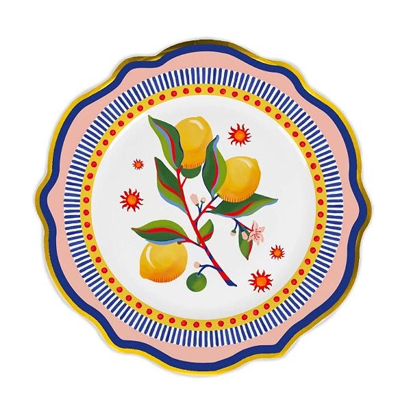 Baci Milano Dolce Vita 6'lı Limon Servis Tabağı 27 cm Porselen