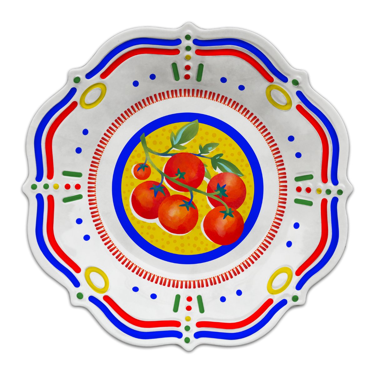 Baci Milano Dolce Vita Tomatos 6'lı Çukur Tabak 23,5 cm Melamin