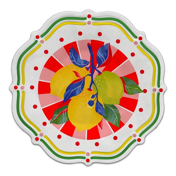 Baci Milano Dolce Vita Limon 6'lı Pasta Tabağı 22 cm Melamin