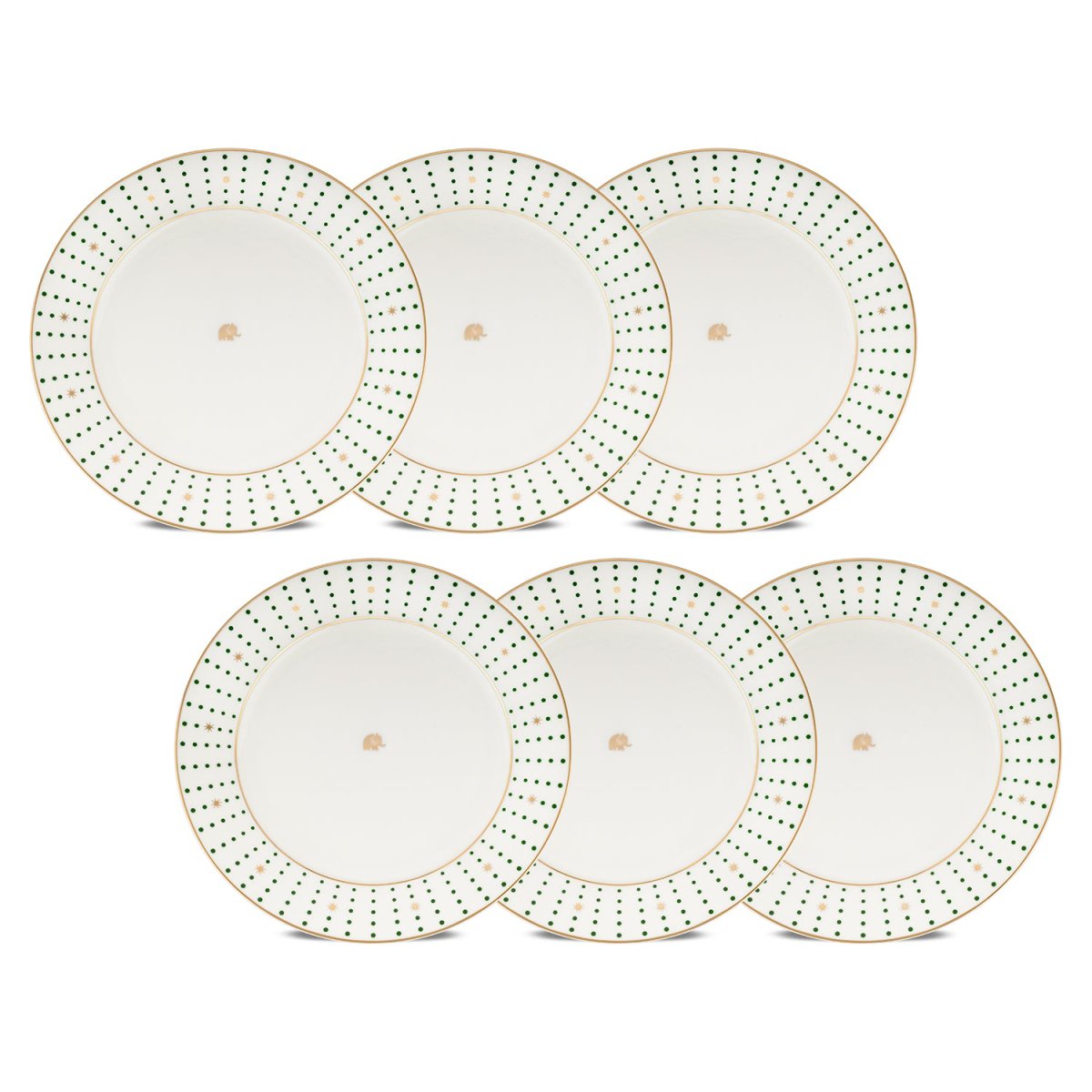 Jumbo Navy Yeşil 6'lı Pasta Tabağı
