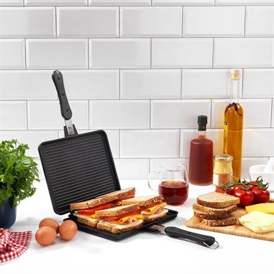 Schafer Tastemake XL Döküm Ocak Üstü Tost Izgara 20x26 Cm-2 Parça