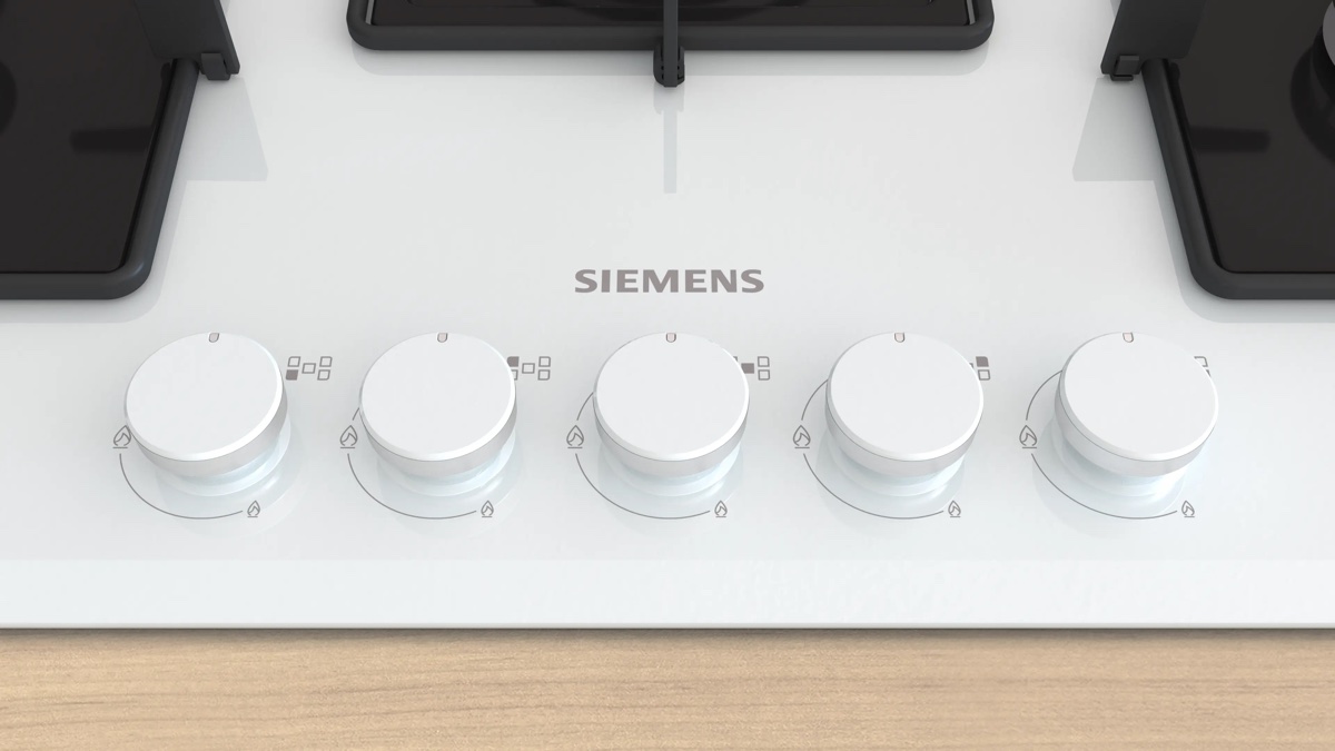 Siemens EN7B2QP30O iQ300 Gazlı Ocak 75 cm Sert cam, Beyaz