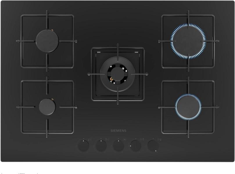 Siemens EN7B6QP30O iQ300 Gazlı Ocak 75 cm Sert cam, Siyah