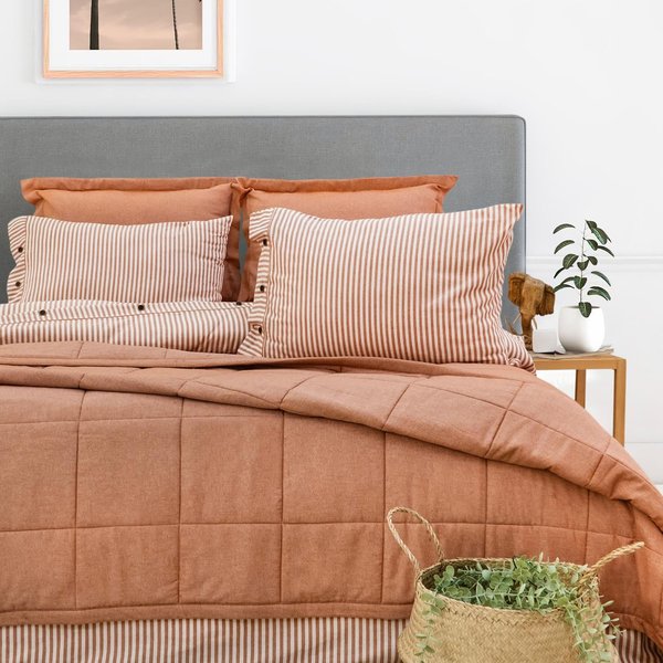 Schafer Home Loria Yatak Örtüsü ve Nevresim Seti 7 Parça-Turuncu