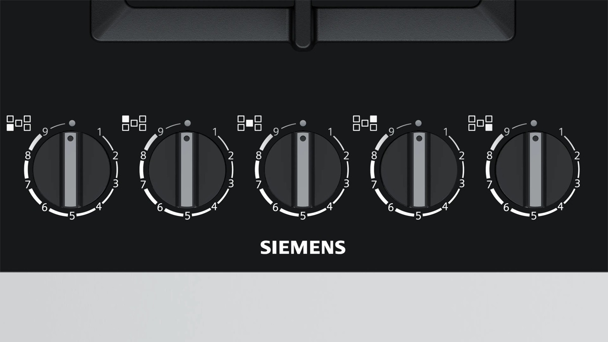 Siemens EP9A6QB90 iQ500 Gazlı Ocak 90 cm Sert cam, Siyah