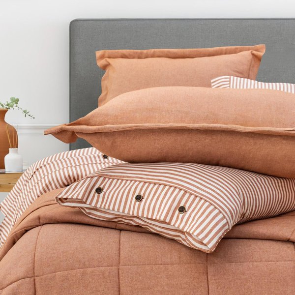 Schafer Home Loria Yatak Örtüsü ve Nevresim Seti 7 Parça-Turuncu