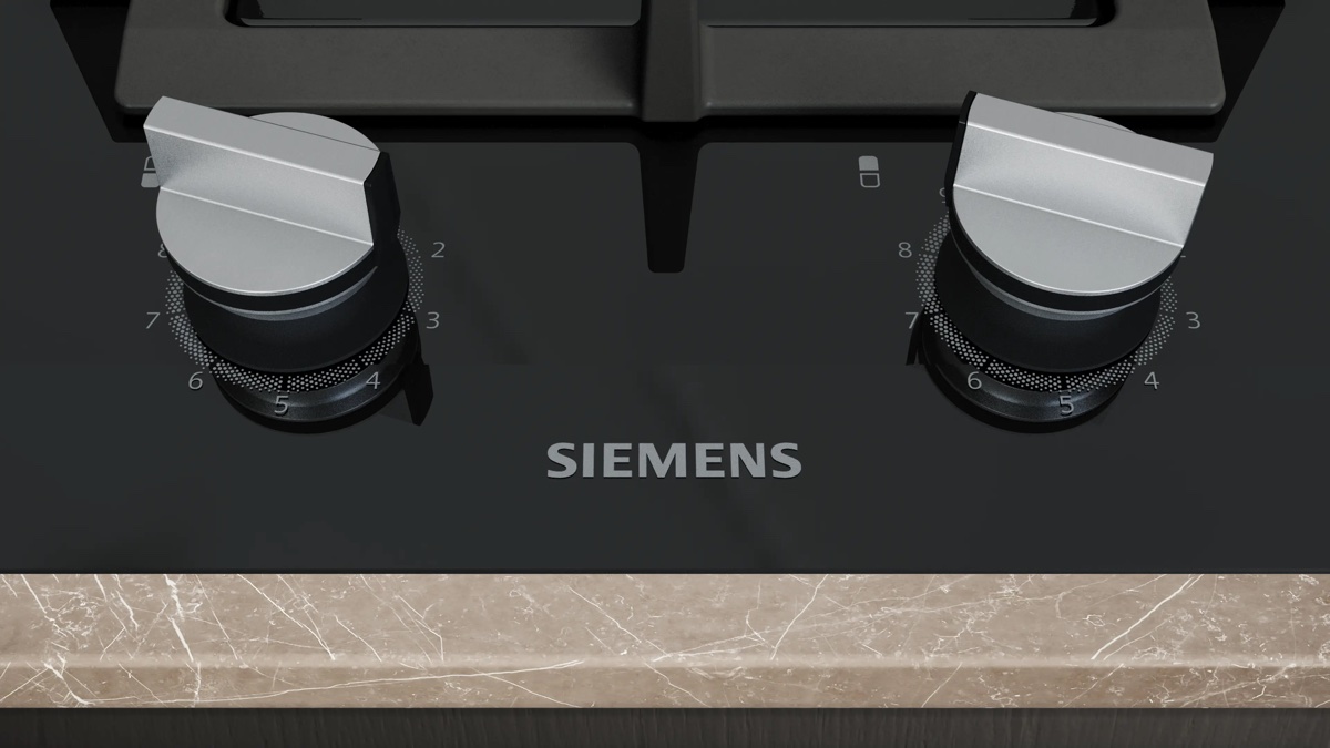 Siemens iQ700 Gazlı Domino Ocak 30 cm Seramik, Siyah