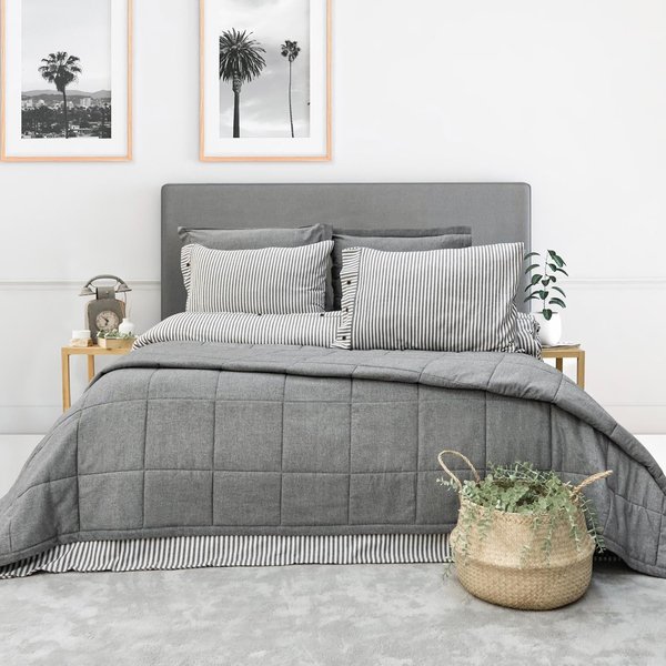 Schafer Home Loria Yatak Örtüsü ve Nevresim Seti 7 Parça-Antrasit