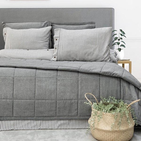 Schafer Home Loria Yatak Örtüsü ve Nevresim Seti 7 Parça-Antrasit