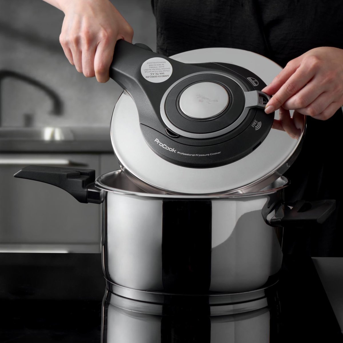 Jumbo Procook 4,5 Litre Gri Paslanmaz Çelik Düdüklü Tencere
