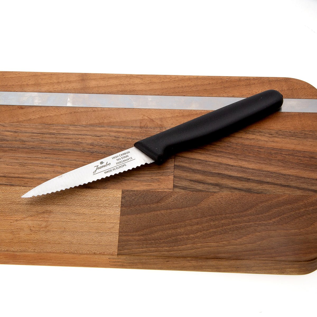 Jumbo Practico Alman Çeliği Black Tırtıklı Soyma Bıçağı - 9cm