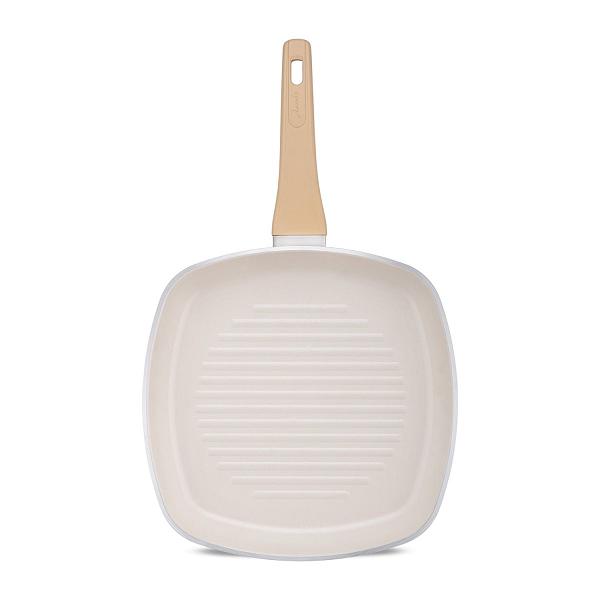 Jumbo Swiss Crystal Dark Cream İndüksiyon Tabanlı Grill Tava 28 cm