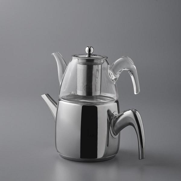 Jumbo 6500 Cam Demlikli Full Metal Sap İndüksiyon Tabanlı Çaydanlık