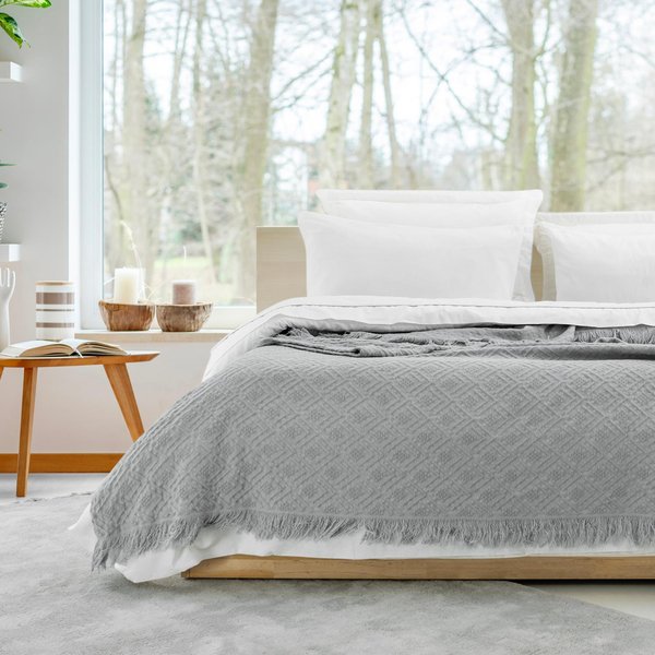 Schafer Home Kylie Yatak Örtüsü Nevresim Seti 7 Parça-Gri