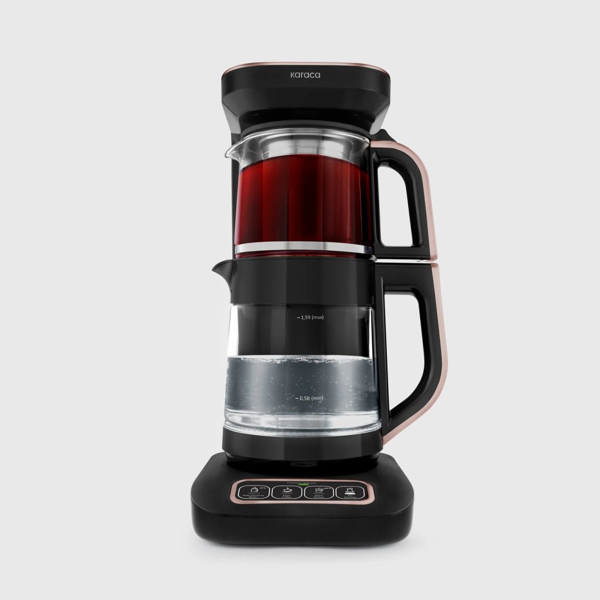 Karaca Çaysever Robotea Pro Konuşan Çay Makinesi Rosegold & Jumbo 4200 Çelik Çay Seti