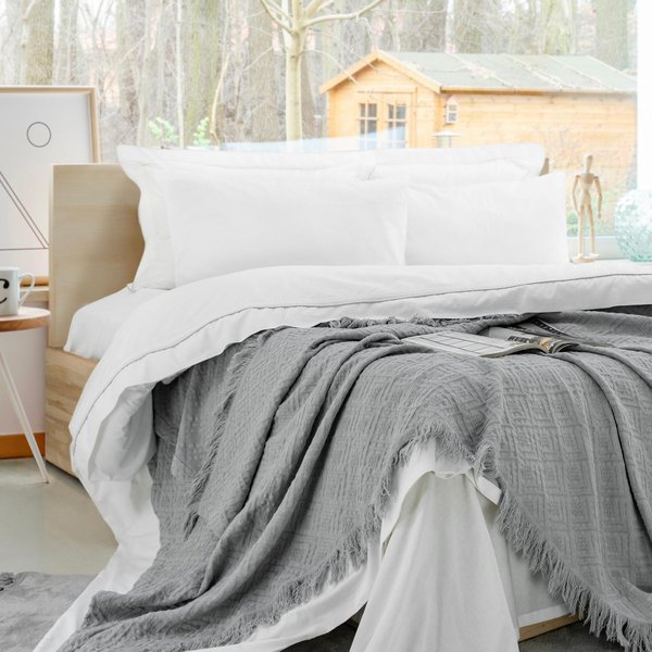 Schafer Home Kylie Yatak Örtüsü Nevresim Seti 7 Parça-Gri