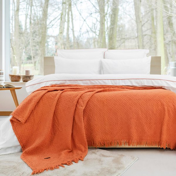 Schafer Home Kylie Yatak Örtüsü Nevresim Seti 7 Parça-Kiremit