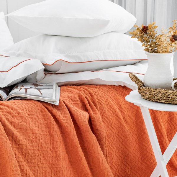 Schafer Home Kylie Yatak Örtüsü Nevresim Seti 7 Parça-Kiremit
