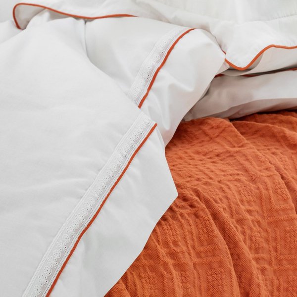 Schafer Home Kylie Yatak Örtüsü Nevresim Seti 7 Parça-Kiremit