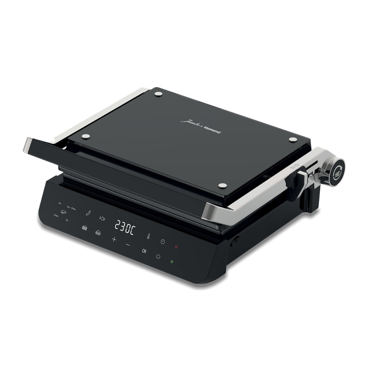Jumbo x Homend Grillant 1343H Konuşan Tost Makinesi Siyah