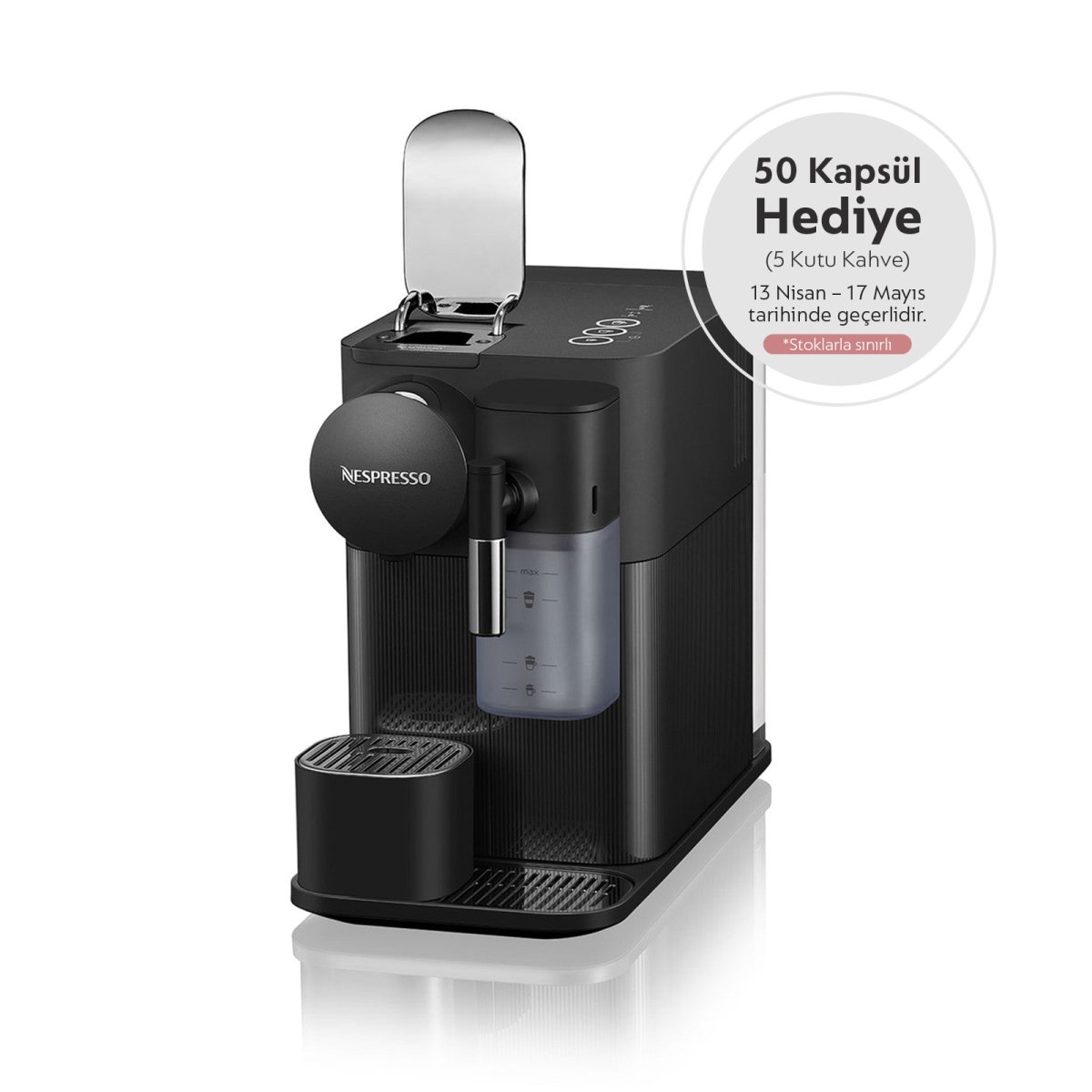 Nespresso F121 Lattissima One Süt Çözümlü Kahve Makinesi,Siyah