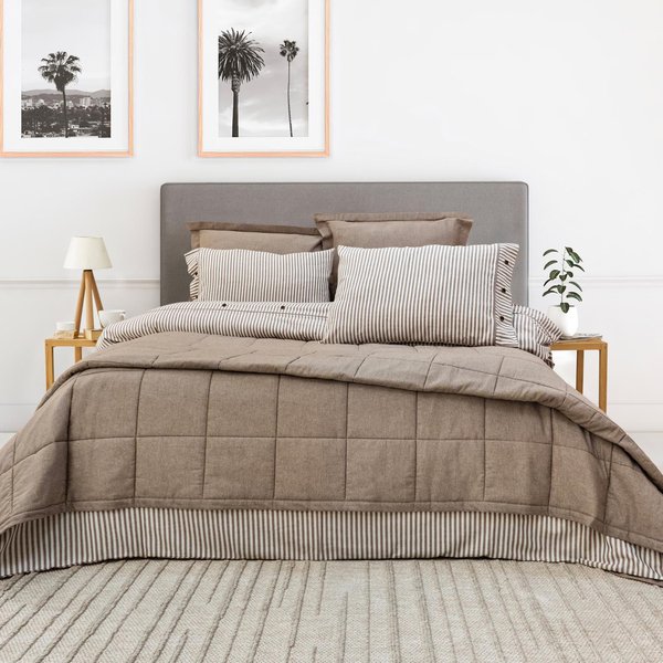 Schafer Home Loria Yatak Örtüsü ve Nevresim Seti 7 Parça-Bej