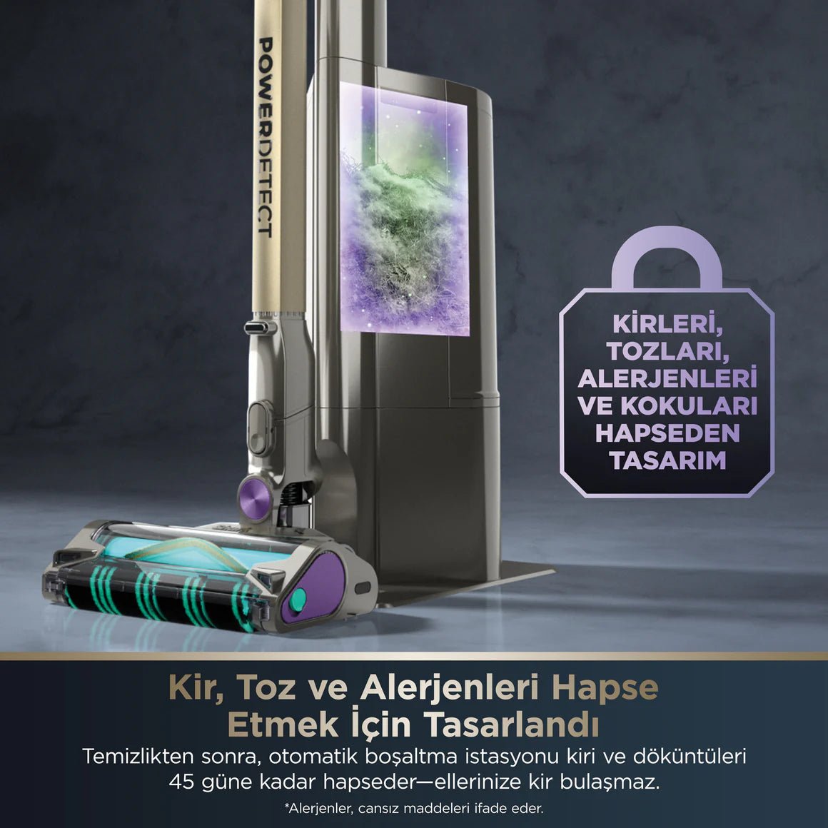 Shark PowerDetect Clean&Empty Auto-Empty Sistemli Pet Başlıklı Şarjlı Dikey Süpürge- IP3251EUT