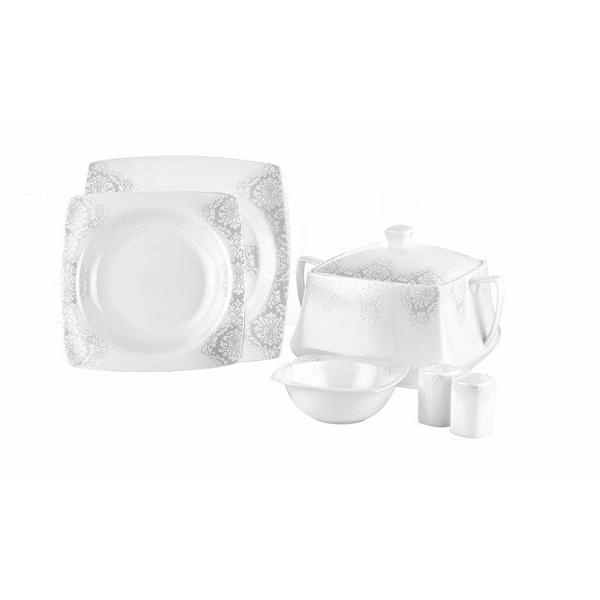 Taç Lace 60 Parça 12 Kişilik Porselen Yemek Takımı Platin