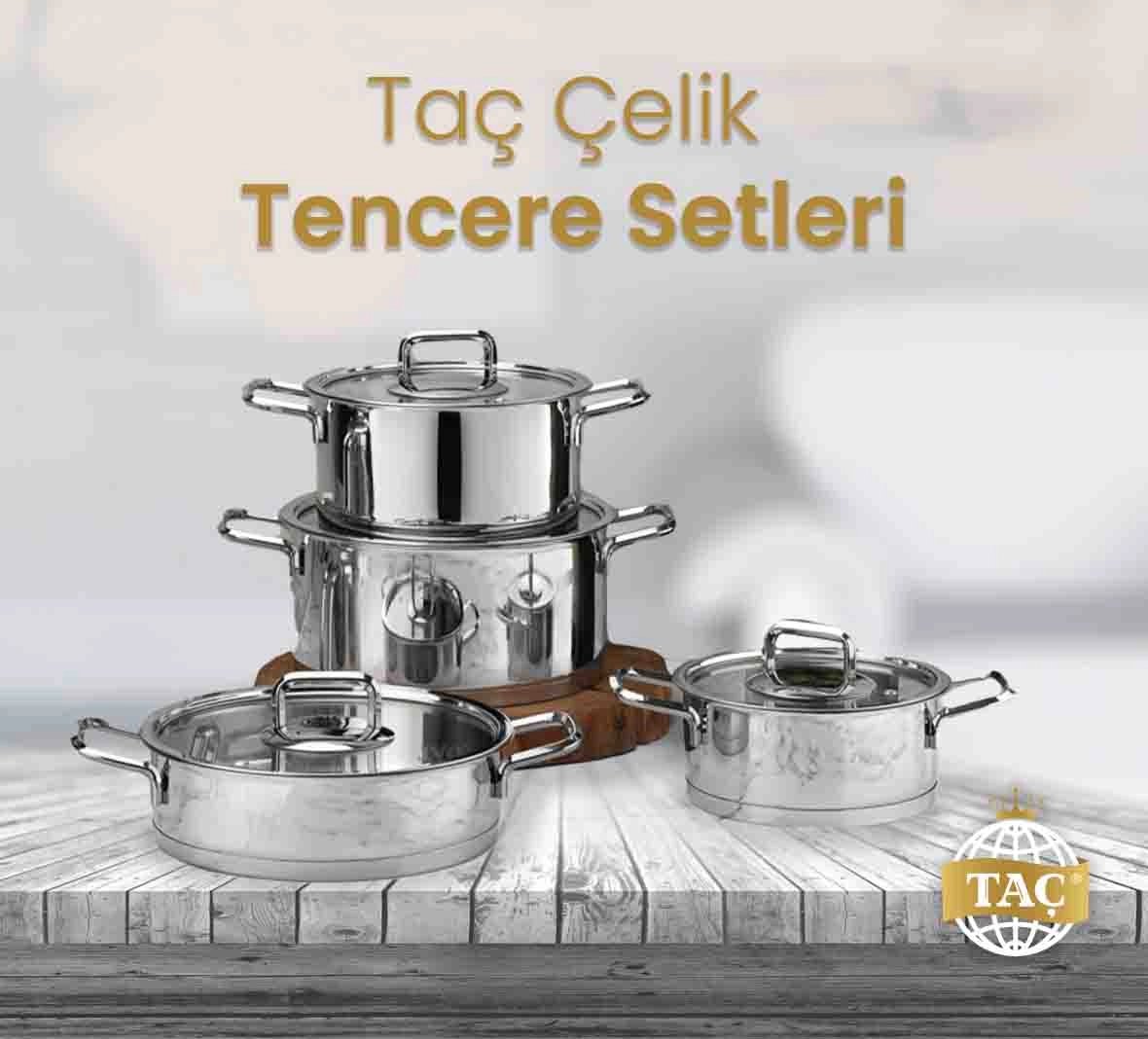 Taç Bengü İndüksiyon Tabanlı Derin Çelik Tencere 18cm