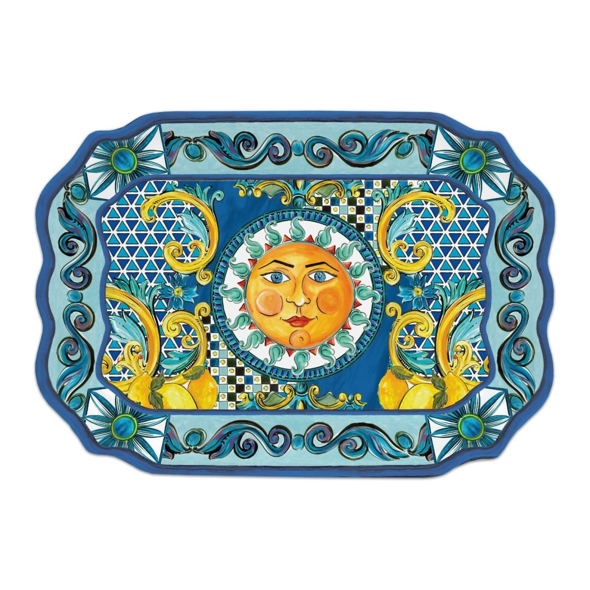Baci Milano Sicily Sunum Tabağı/Tepsi 47 cm x 33 cm Turuncu