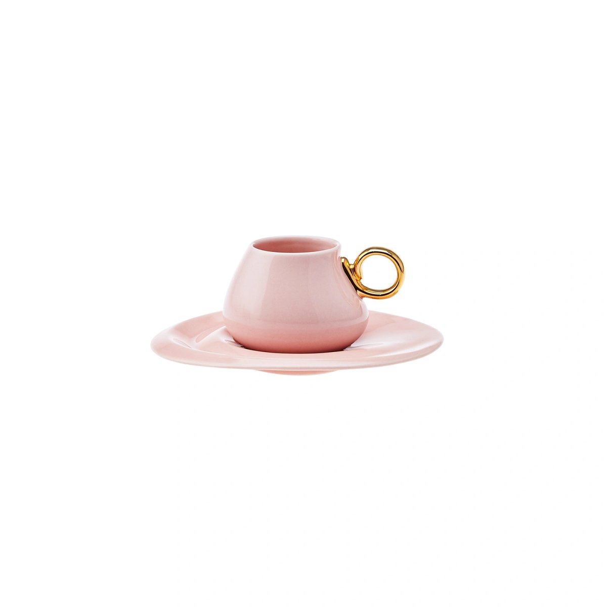 Rice El Yapımı Seramik Fincan - Pembe Çiçek