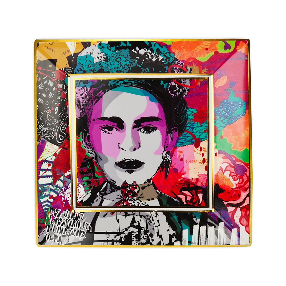 Baci Milano Street Art Gift Servis Tabağı 25 cm x 25 cm Frida