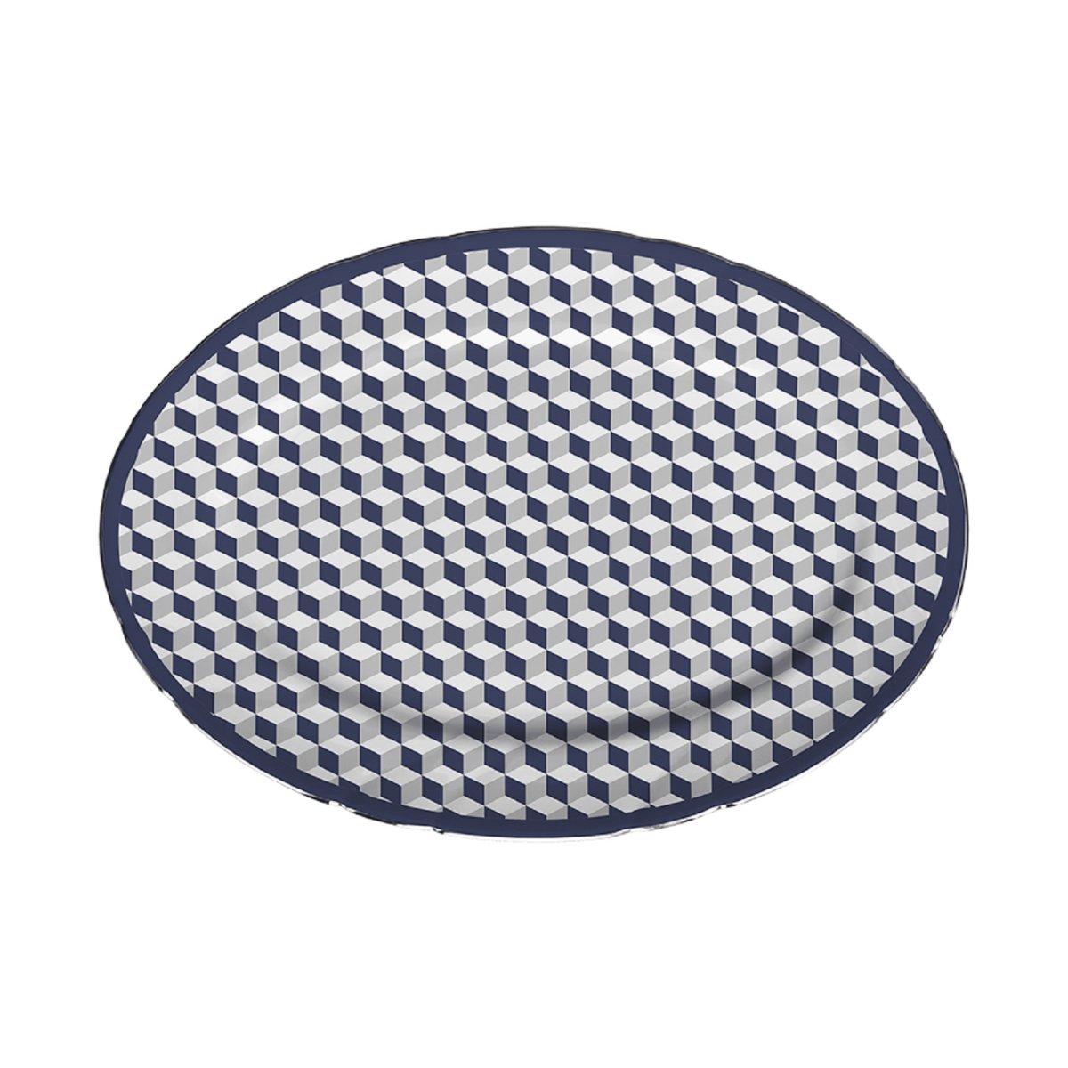 Baci Milano Versailles Porselen Oval Servis Tabağı 26 cm x 36 cm Mavi