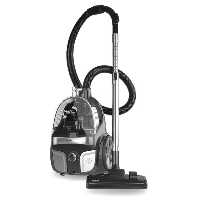 Simfer 6300 Clean Power S4 Toz Torbasız Yatay Süpürge 800W Silver-Gri