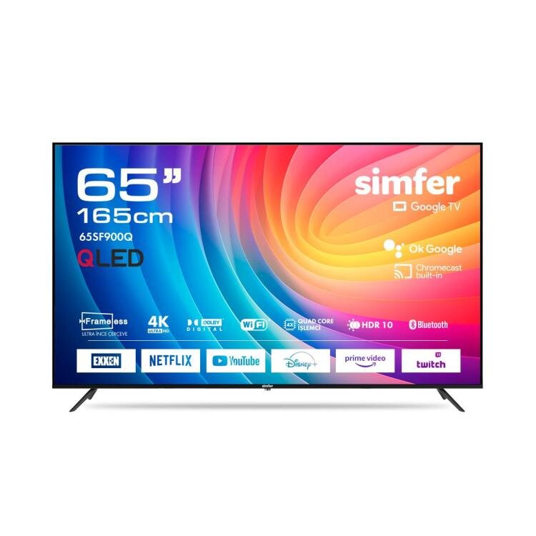 Simfer 65SF900Q 165 Ekran 65" Ultra HD Google QLED TV